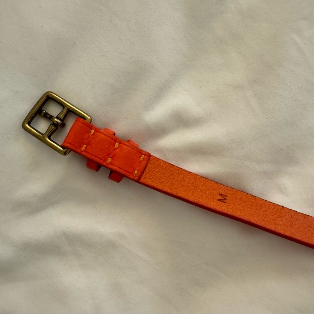 J. Crew Vibrant Coral Leather Belt - Picture 5 of 6